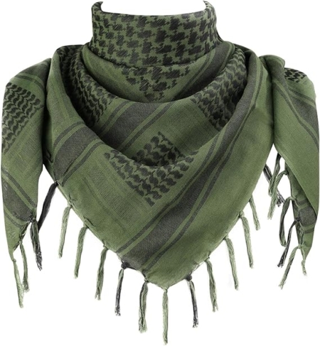 Pañuelo Shemagh Verde Táctico Desierto Bufanda Árabe Sirio 100% Algodón