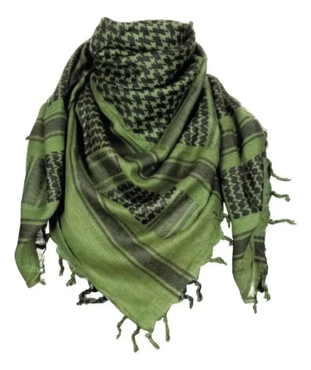 Pañuelo Shemagh Verde Táctico Desierto Bufanda Árabe Sirio 100% Algodón - Imagen 2