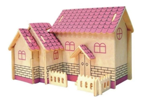 Puzzle de madera 3D educativo infantil Casa de Muñecas
