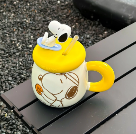 Jarro Mug Taza Snoopy Ceramica con tapa y sorbete - Imagen 17