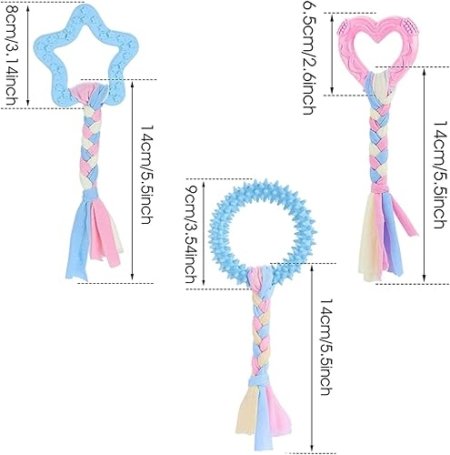 Juguete para Masticar Pets en Forma de Hueso o Corazón con Cuerda Interactiva (1 pieza) - Imagen 9
