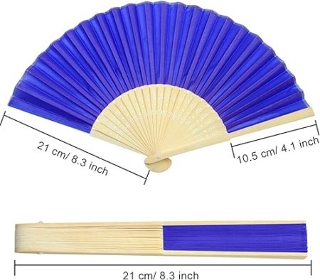 🌀 Pack x6 Abanicos de Bambú y Papel - Colores Surtidos Souvenir Eventos - Imagen 12