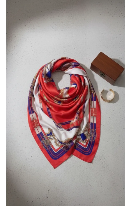 Pañuelo Foulard Rectangular de seda Carrozas - Imagen 25