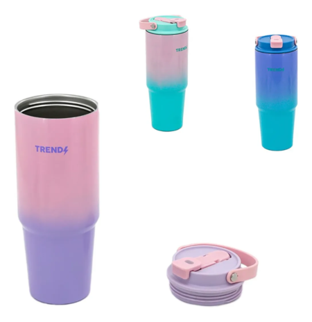 Vaso Térmico Grande Trendy 850ml Con Sorbete Tapa Hermética - Imagen 5