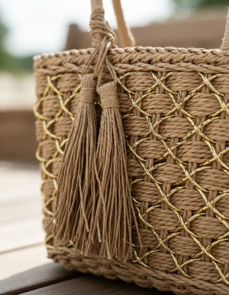 Bolso Cartera Rafia California - Imagen 6