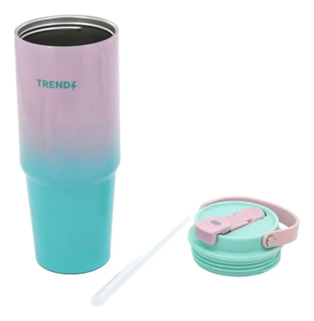Vaso Térmico Grande Trendy 850ml Con Sorbete Tapa Hermética - Imagen 2