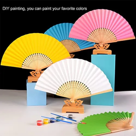 🌀 Pack x6 Abanicos de Bambú y Papel - Colores Surtidos Souvenir Eventos - Imagen 14