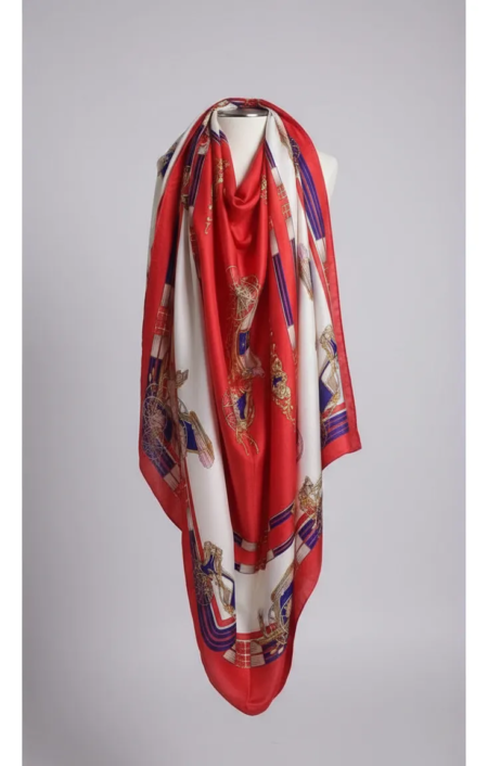 Pañuelo Foulard Rectangular de seda Carrozas - Imagen 23