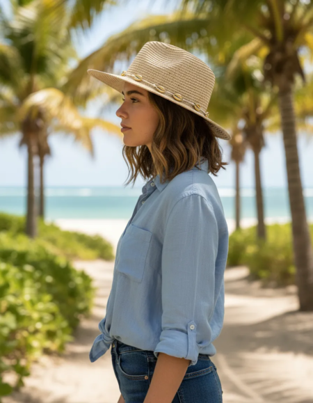 👒✨ Sombrero de Rafia con Lentejuelas y Caracolas – Verano 2026 - Imagen 7