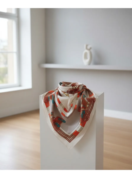 Pañuelo Foulard Rectangular de seda Carrozas - Imagen 6