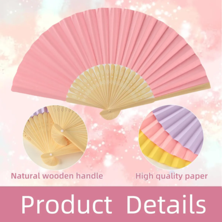 🌀 Pack x6 Abanicos de Bambú y Papel - Colores Surtidos Souvenir Eventos - Imagen 6