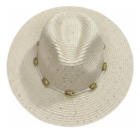 👒✨ Sombrero de Rafia con Lentejuelas y Caracolas – Verano 2026 - Imagen 3