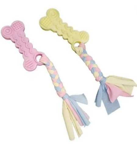 Juguete para Masticar Pets en Forma de Hueso o Corazón con Cuerda Interactiva (1 pieza) - Imagen 7