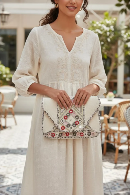 Clutch Cartera Bandolera Betty Bordada
