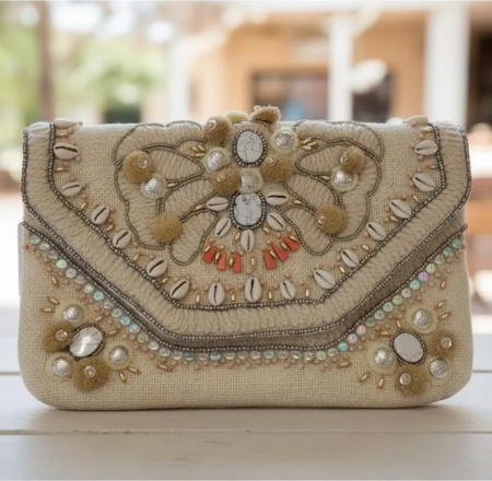 Clutch Sobre Cartera bordado a Mano Andrea