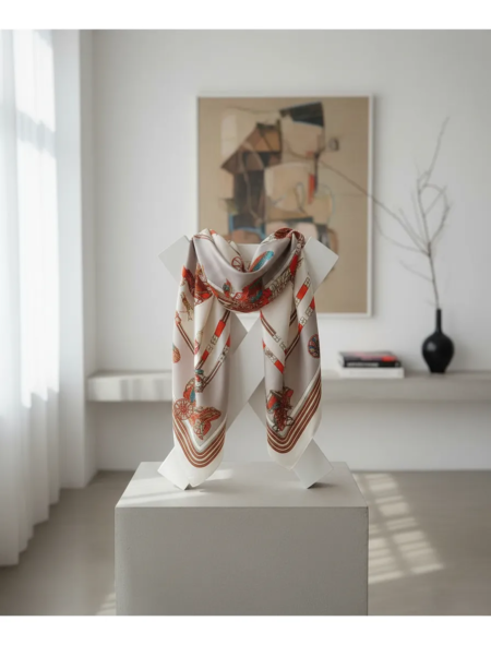 Pañuelo Foulard Rectangular de seda Carrozas - Imagen 8