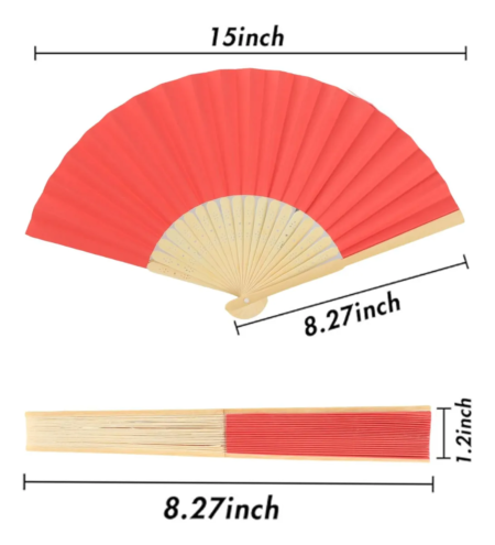 🌀 Pack x6 Abanicos de Bambú y Papel - Colores Surtidos Souvenir Eventos - Imagen 9