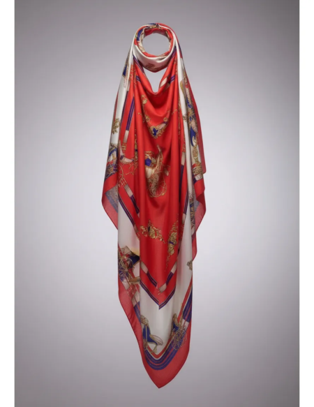 Pañuelo Foulard Rectangular de seda Carrozas - Imagen 20