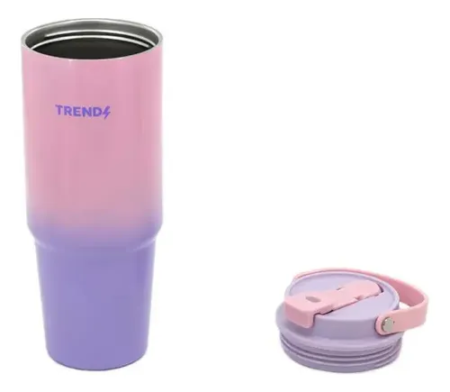 Vaso Térmico Grande Trendy 850ml Con Sorbete Tapa Hermética - Imagen 4