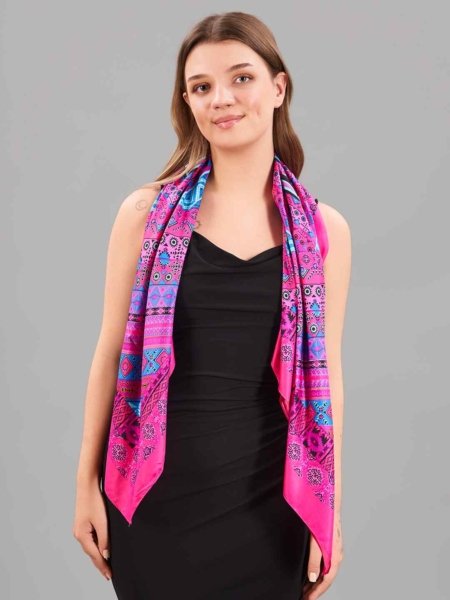 Pañuelo Foulard Cuadrado Seda Angel - Imagen 4