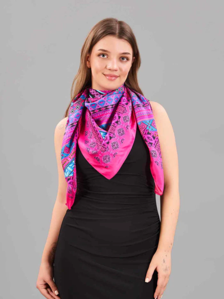 Pañuelo Foulard Cuadrado Seda Angel - Imagen 5