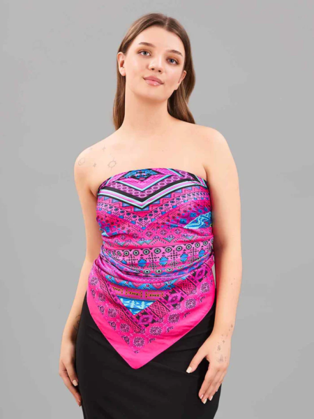 Pañuelo Foulard Cuadrado Seda Angel - Imagen 3