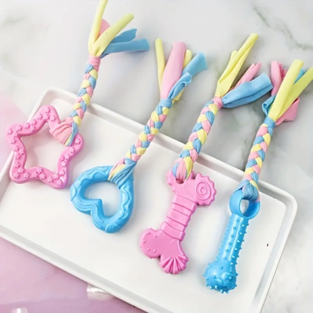 Juguete para Masticar Pets en Forma de Hueso o Corazón con Cuerda Interactiva (1 pieza) - Imagen 11