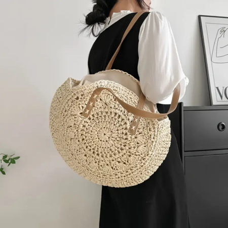 Bolso de Playa Redondo con Doble Asa - Polinesia - Imagen 4