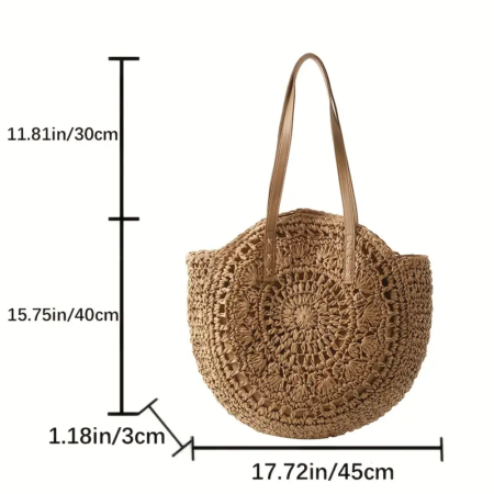 Bolso de Playa Redondo con Doble Asa - Polinesia - Imagen 5