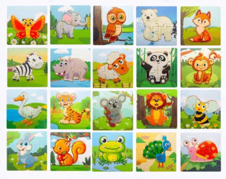 Pack x 6 Puzzles 10x10 cm educativo infantil - Imagen 2