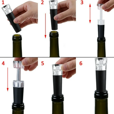 Tapón de vacío para vino | Protector de botellas ABS + PC de grado alimenticio para vino, licores y licores | Conserva la frescura | Ajuste universal | Protección contra la oxidación - Imagen 3