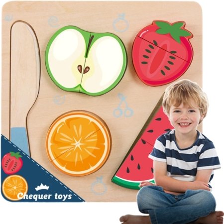 Puzzle Rompecabezas Juego de Frutas en Madera - Imagen 5