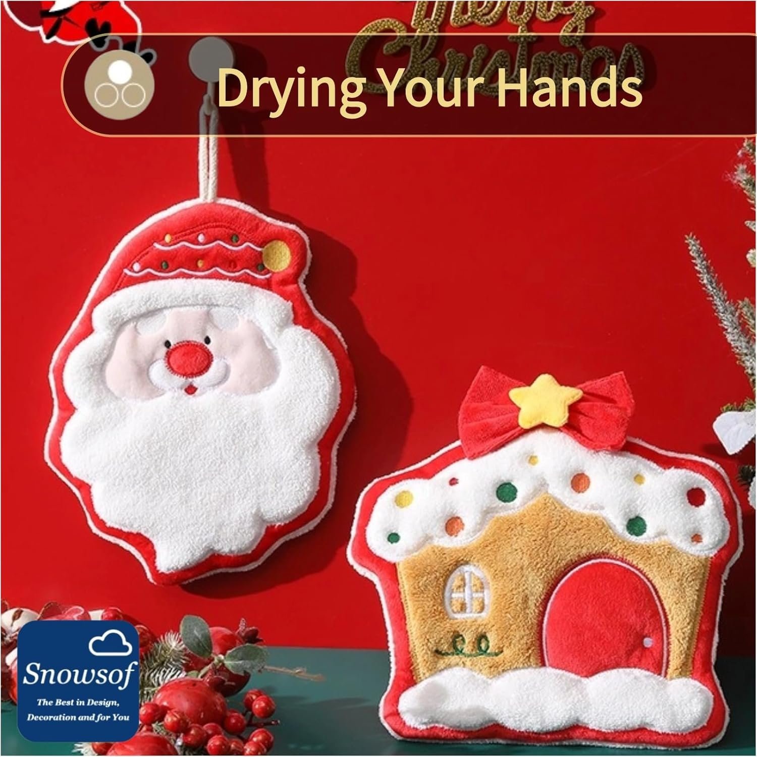 Navidad toallas de mano Snowsof Christmas - Imagen 4