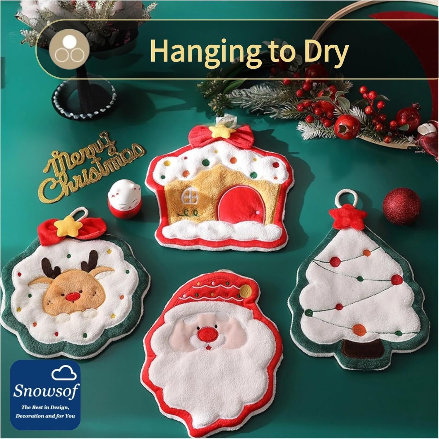 Navidad toallas de mano Snowsof Christmas