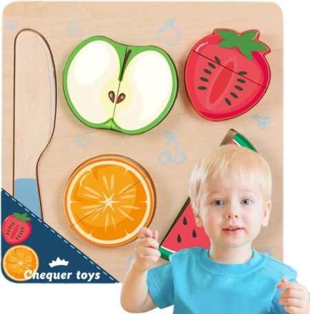 Puzzle Rompecabezas Juego de Frutas en Madera