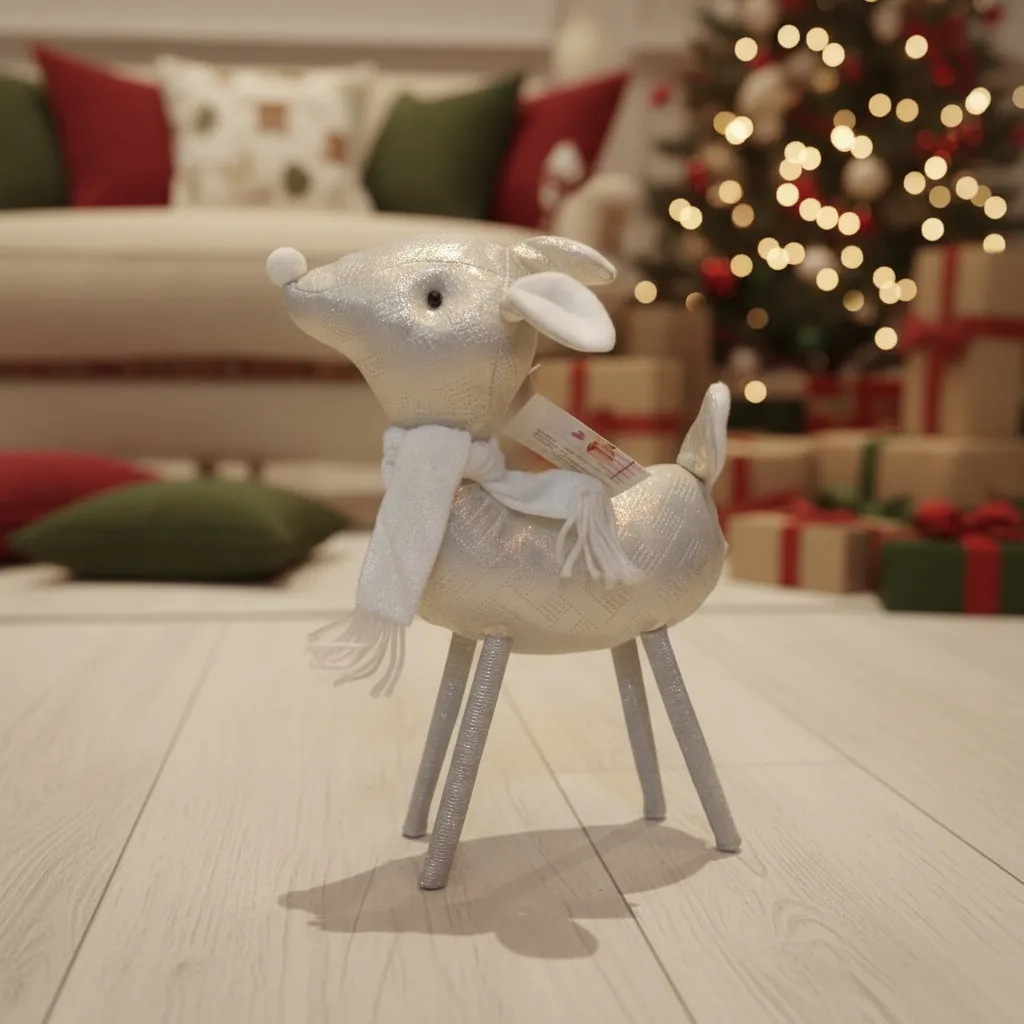 Navidad Ciervo Reno Shinny con bufanda - Imagen 8