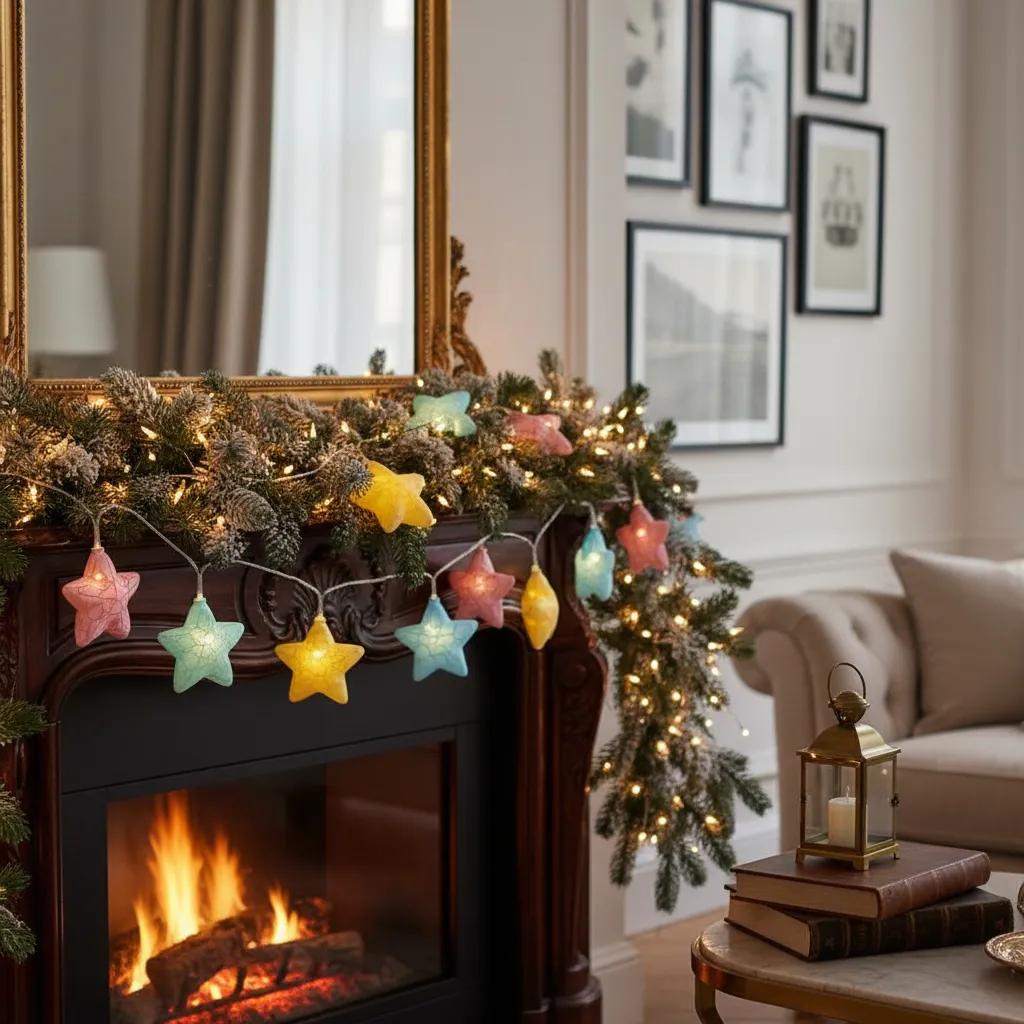 Guirnalda Luz Led Estrellitas Troqueladas color Pastel - Imagen 3