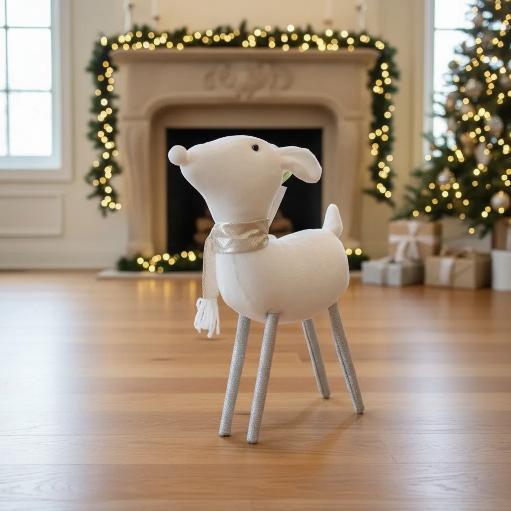 Navidad Ciervo Reno Shinny con bufanda - Imagen 3