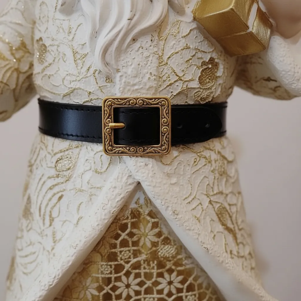 Papá Noel con baston, y luz led blanco/dorado - Imagen 8