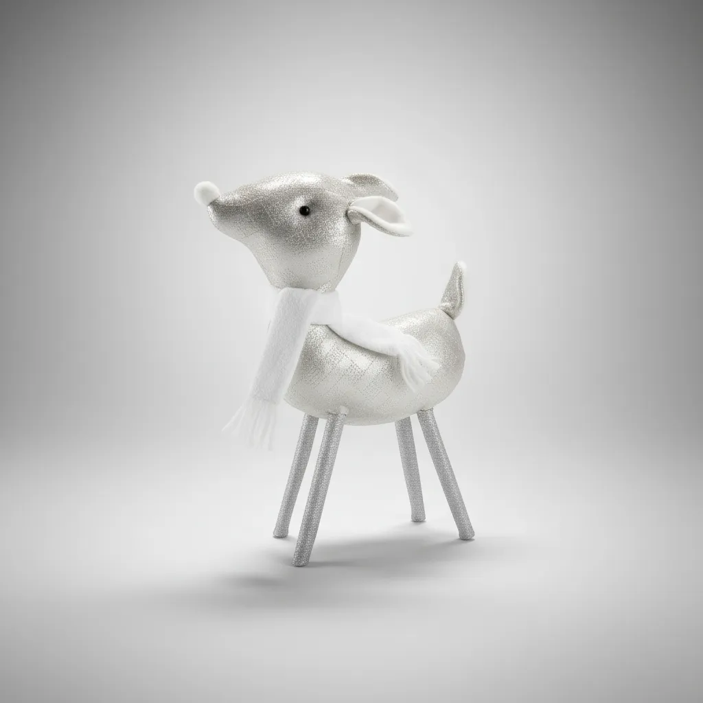 Navidad Ciervo Reno Shinny con bufanda - Imagen 2