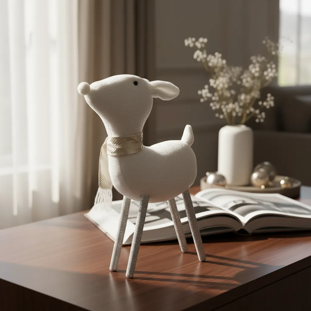 Navidad Ciervo Reno Shinny con bufanda - Imagen 4