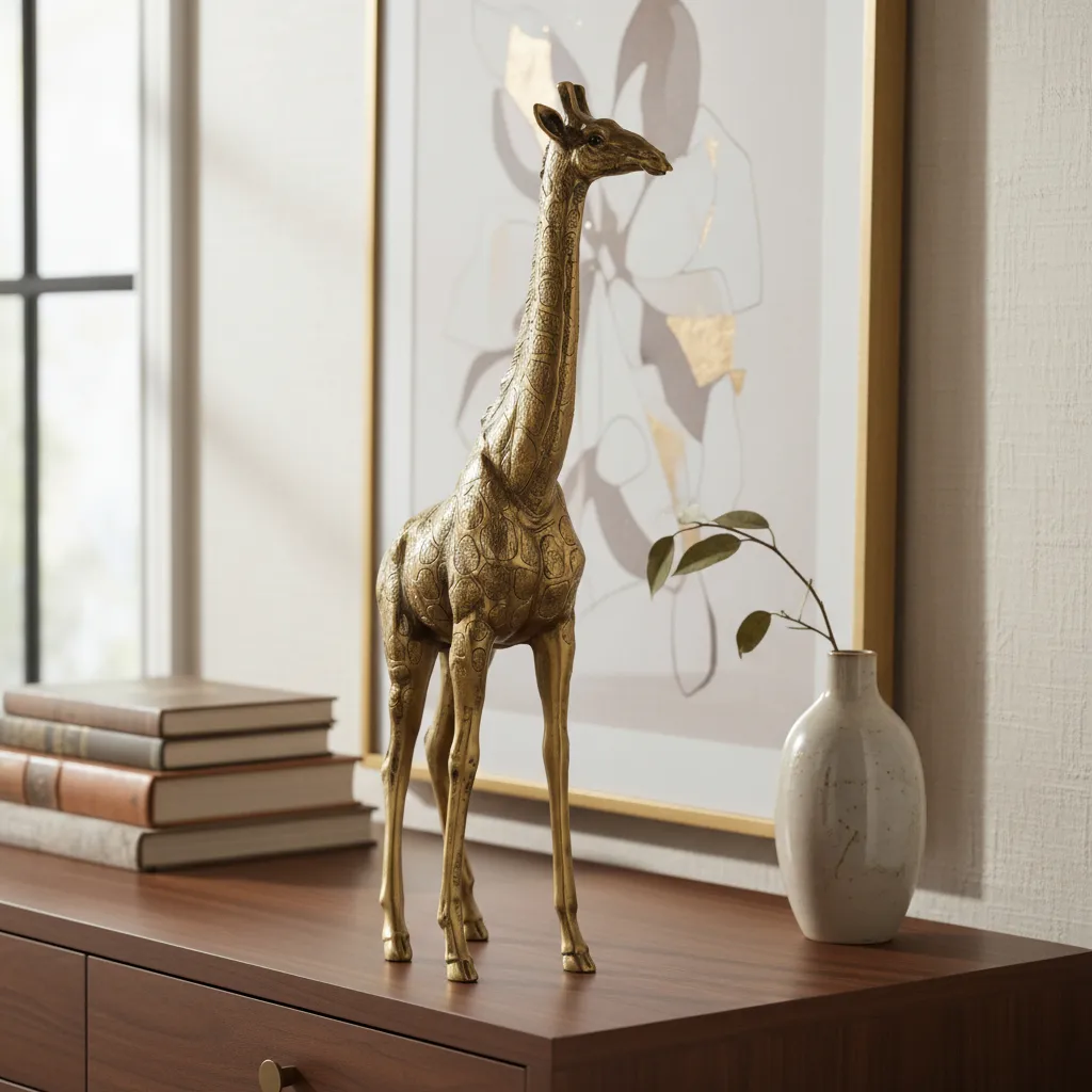 Escultura de Jirafa Le Jirafe Gold Opaco