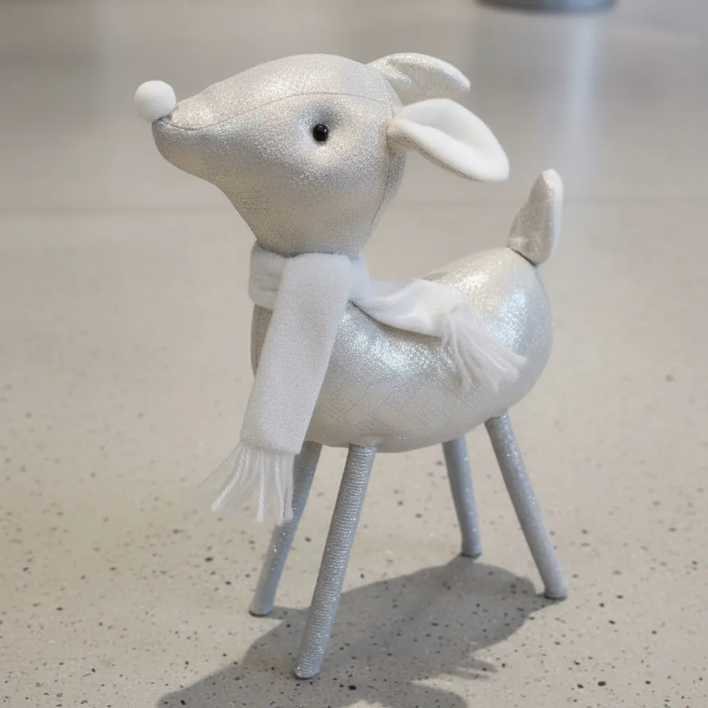 Navidad Ciervo Reno Shinny con bufanda - Imagen 7