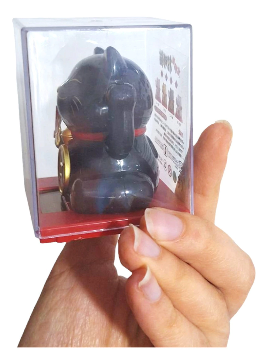 Maneki-neko (招き猫), también conocido como el “gato de la suerte” Black - Imagen 4