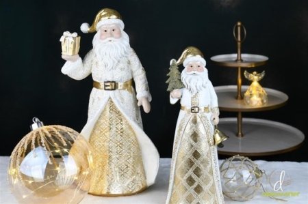  Papá Noel con baston, y luz led blanco/dorado - Imagen 9