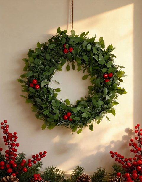 Navidad Corona Navideña Eco con bayas - Imagen 10