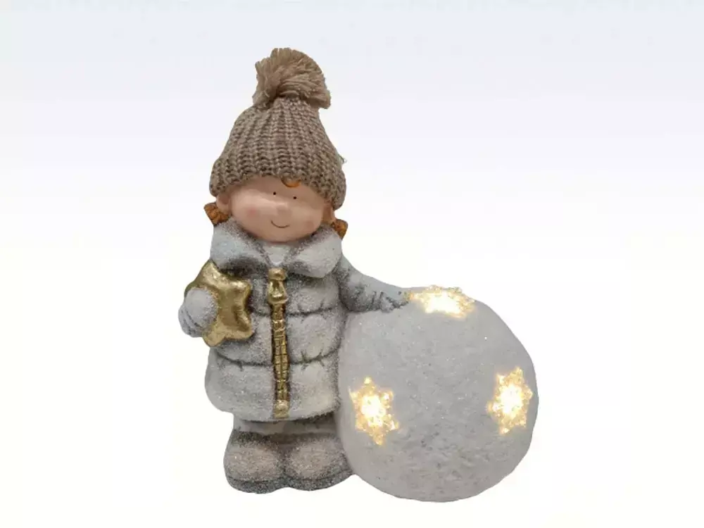 Navidad Niño con Gorro y Esfera con luz led