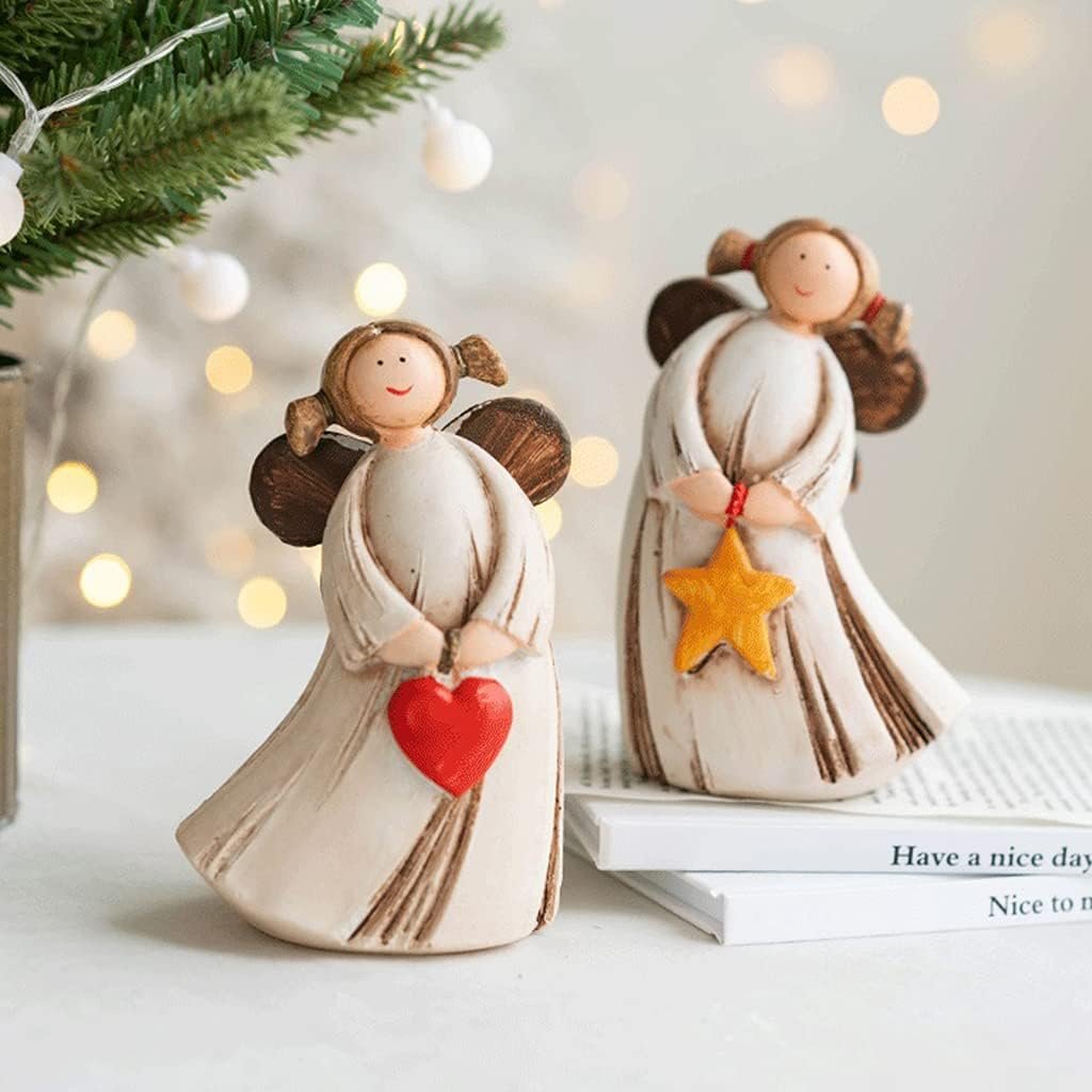 Navidad Escultura de Angel con Corazon o Estrella II - Imagen 6