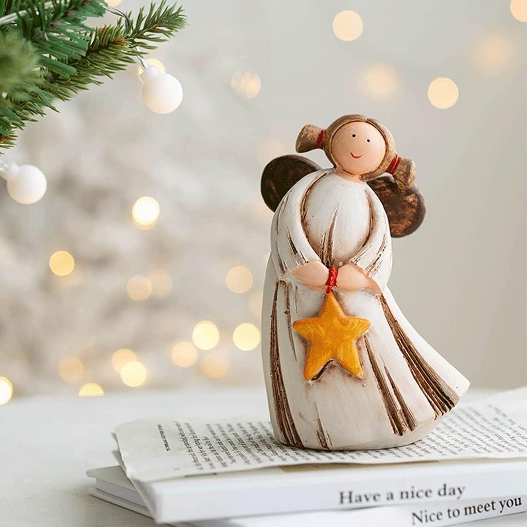 Navidad Escultura de Angel con Corazon o Estrella II - Imagen 4