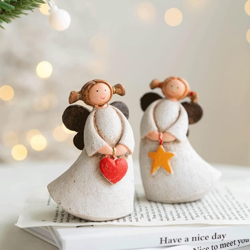 Navidad Escultura de Angel con Corazon o Estrella II - Imagen 7